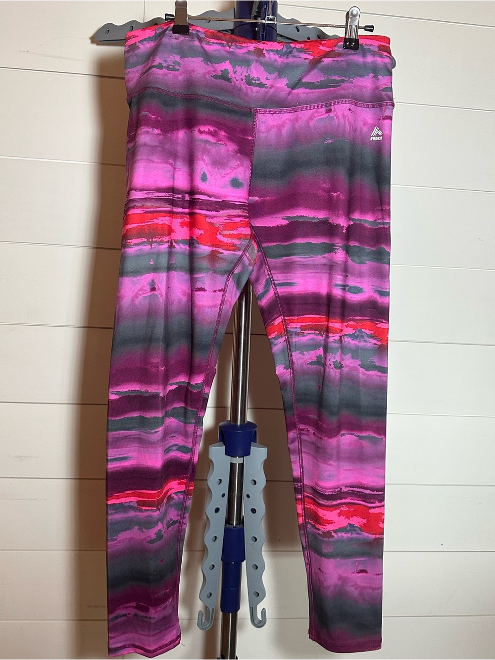 #198 Reebok Pink & Gray Printed Leggings